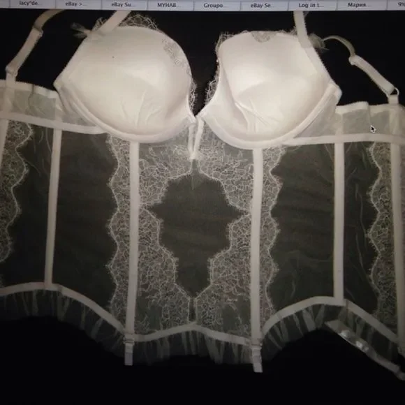 NWT Victoria's Secret bra set+bustier BRIDAL white